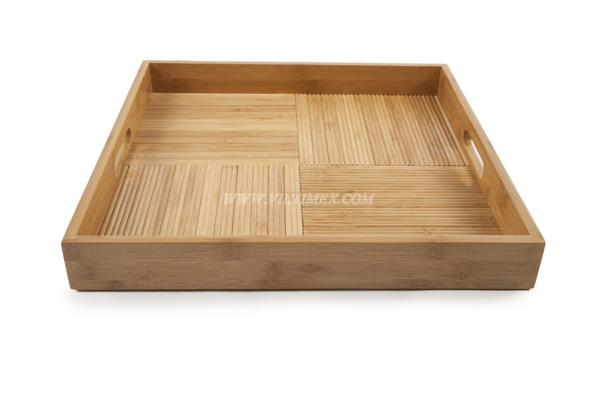 Hand cafted bamboo food tray
