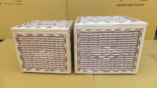 wicker storage bins with lids