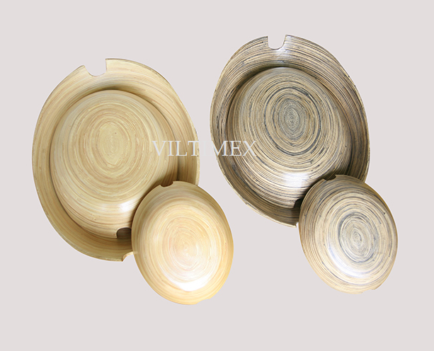Solid Bamboo Bowls Lightweight