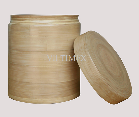 Coiled Bamboo Box - Natural Colour