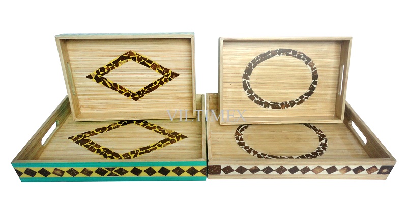Bamboo rectangular tray