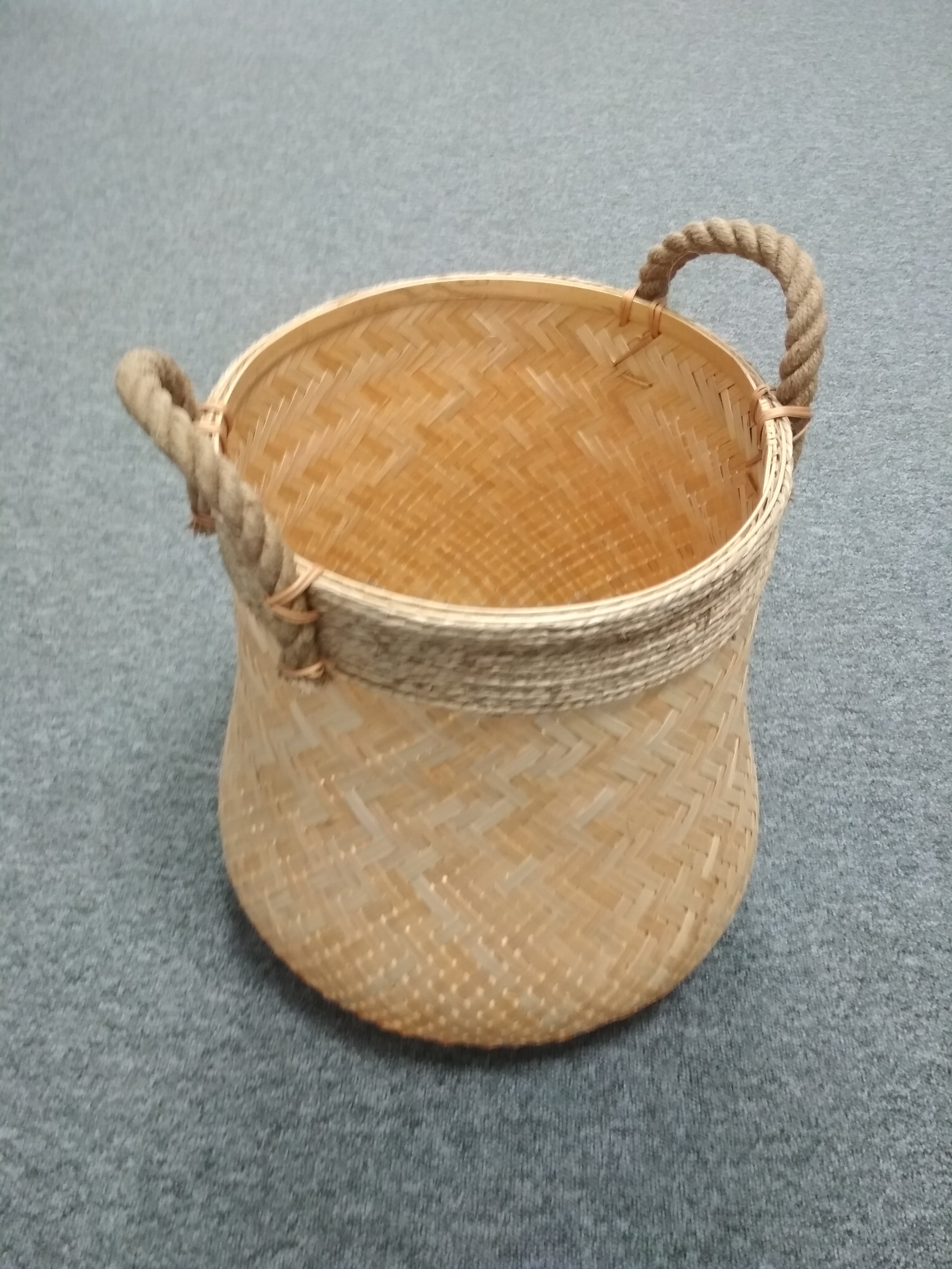 Decorative Handmade Bamboo Basket with Handle